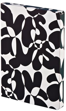 Nuuna Notizbuch A5+ | Graphic L - Vis-à-Vis | 3,5 mm Punktraster | 256 nummerierte Seiten | 120 g Premium-Papier | Leder schwarz | nachhaltig produziert in Deutschland