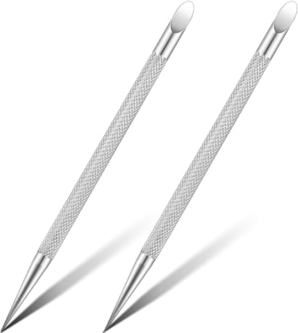 Andibro Nagelhautschieber, 2 Stück Nagelhautentferner aus Edelstahl Profi Nagelreiniger Gel Fingernägel abgestorbene Hautzellen Politurschäler für Maniküre Pediküre Nagelkunstpflege