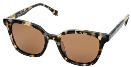 Purelei® Coconut Bay Sonnenbrille, Trendige Sonnenbrille im Tortoise-Look, UV400 Schutz, Rechteckige Form, Beige/Braun/Schwarz, Silberner Schriftzug, Inklusive Etui, Geschenk für Frauen