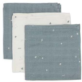 Jollein Spucktücher Baby - Twinkling, Sea Green - 3er Pack - 31x31cm - 100% Baumwolle - Mulltücher Baby - OEKO-TEX Zertifiziert