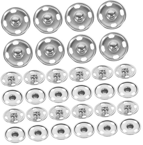 SEWACC 150sätze Metall Druckknöpfe Silber Aufnähbare Knöpfe Für Kleidung Handwerk Langlebige Druckknopfverschlüsse Aus Messing Für Jacken Und Oberbekleidung