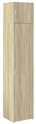 Willood Hochschrank Schmal Sonoma-Eiche 45x42,5x225 cm Holzwerkstoff Geeignet für Küche, Wohnzimmer, Schränke 45cm breit - acht Fächer