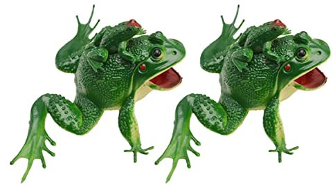 BESTonZON 2stücke Frosch-Ornament Grün Simuliert Garten-dekor Frösche Modell Für Innenhof Kindertag Geschenk Heimdeko Ornament