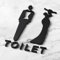 SGERUFZ Targhette Porta WC per Uomini e Donne, Targhe Personalizzate per Bagno, Armadio, Toilette (Nero) (12×8 cm)