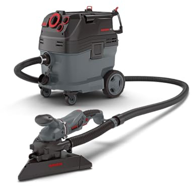 MENZER Dustfree Sistema di Levigatura Secco TSW 225 + VCM 530 PRO | Levigatrice per Muri, Aspiratore Industriale Umido e Secco