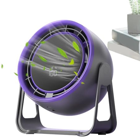 Ventilador de escritorio pequeño, ventilador de mesa - Circulador de aire tranquilo recargable,Ventilador de exhibición digital tranquila de 100 velocidades portátiles para dormitorio, cocina, hogar,