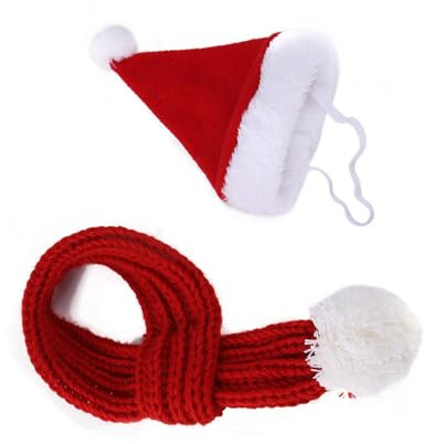 Lustiges Haustier-Outfit, Mütze, Schal, Set für Hunde und Katzen, Weihnachtsmütze für Urlaubspartys
