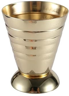QuxetlRyz Jigger 2 STÜCKE 75 ML Edelstahl Messbecher Cocktail Werkzeug Bar Mixgetränk Zubehör Cocktail Werkzeuge Bar Jigger Cup(75ML Gold)