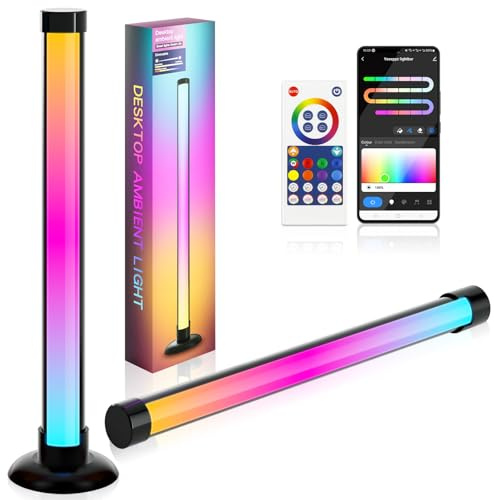 Aurevita Barre lumineuse de jeu, 42 cm, Wi-Fi, RVB, TV, rétroéclairage LED, compatible avec Alexa, contrôlable par application et boîtier de commande, barre lumineuse LED pour moniteurs et téléviseurs