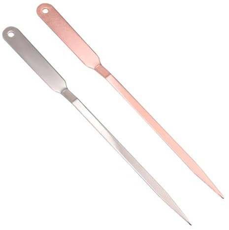 2pcs Letter Opener Envelope Slitter, Stainless Stain Letter Opener Knife Mail Envelope Slitter Wrapping Paper Cutter Knives Accessories for Office School Home (Silver & Rose Gold)