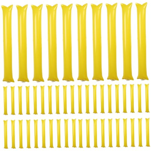 50Pcs Thunder Sticks 23.62x3.94in Portable Lightweight Thicken Inflatable Thunder Sticks Noise Maker for Sporting Events Basketball Football Dance Party, Yellow Noise Makers for Sporting Events