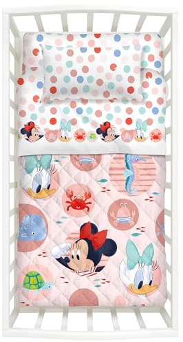 Caleffi Copriletto Trapuntato Lettino con sbarre 110x130 cm BabyMinnie | 100% Cotone Anallergico | Mezza Stagione | Certificato Eco Color