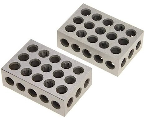 2 Stück/Set 25–50–75 mm Blöcke aus gehärtetem Stahl, 0,005 Zoll präzise abgestimmter Maschinist, 123 Fräswerkzeug, 23 Löcher, 1–2–3 Zoll Blocklehre,Korrosionsbeständig(25-50-75MM)