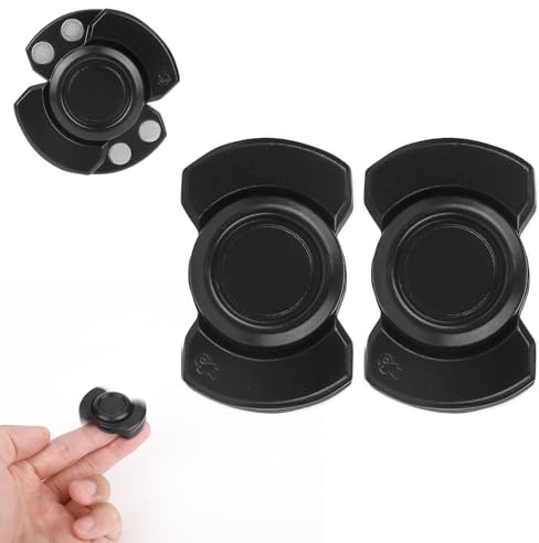 Penitue 2pz 3-in-1 Fidget Spinner Giocattolo per Adulti, Silenzioso Giocattoli Polpastrelli Metallo Cliccatore Magnetico con Rotazione Alta Velocità per Ragazzi Adolescenti Regalo Gadget (Nero)