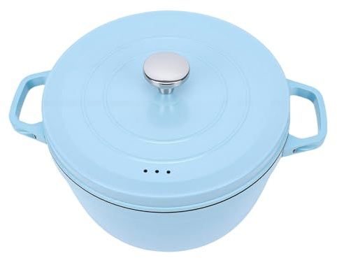 lyrlody Pentola in Ghisa Smaltata, Pentola da Forno Rotonda Antiaderente Resistente per Stufati e Arrosti con Doppi Manici per Piano Cottura a Induzione Fornello a Gas