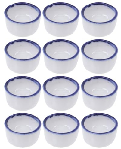 IMIKEYA Coupelles en Céramique Bleue et Utilisation Polyvalente Lot de 12 Design Pratique et Alimentation pour Arachnides et Solifuges pour Terrarium Reptile