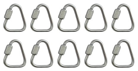 US STAINLESS 10 Pieces Stainless Steel 316 Delta Quick Link 1/8 (3.5mm) Marine Grade Triangle