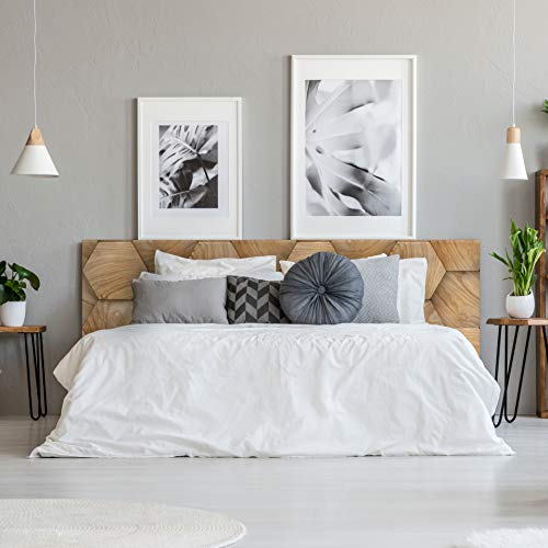 MEGADECOR Kopfteil Bett PVC dekorative wirtschaftliche Holz abstrakte Sechseck Verschiedene Maßnahmen (200 cm x 60 cm)