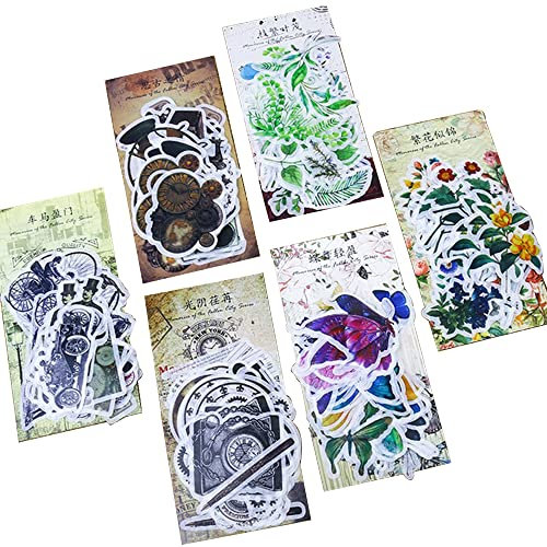 360 Stück DIY dekorative Aufkleber/Kreative Hand Konto Aufkleber/Album Tagebuch Dekoration Aufkleber, Pflanzen Blumen Stil Dekoration Aufkleber,Scrapbooking für Briefe/Notizbuch/Karte