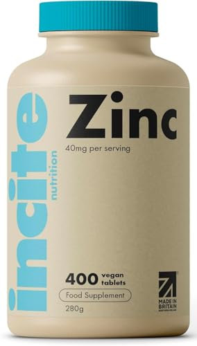 Zinc 40mg - 12+ Month’s Supply - High Strength 320 Premium Tablets - Supplements Suitable for Vegetarian & Vegans - Maximum Strength Quality Pure Zinc Tablets - Support Immune System - Made in UK