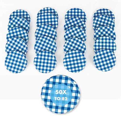 Lot de 50 couvercles de rechange 82 mm pour bocaux et bouteilles en verre, bouteilles de lait et bocaux, couvercles pour confiture, miel, aliments fins, pots à épices avec