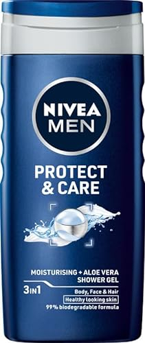 NIVEA MEN Protect & Care Gel de ducha 3 en 1 para hombre, 250 ml