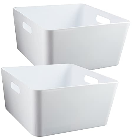 2 Stück Ordnungsboxen passend für Kallax 15cm hoch weiß 30x30cm Wandregal