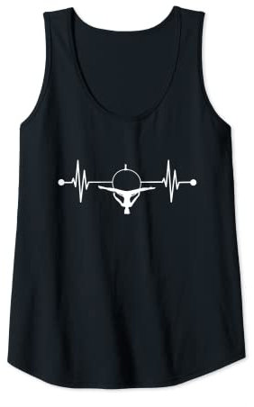 Damen Aerial Hoop Heartbeat EKG für Akrobatik Damen Tank Top