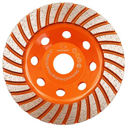 Diamant Schleiftopf 125mm - BRSCHNITT Geschweißt Doppelreihig Diamanttopfschleifer Schleifscheibe für Beton Mauerwerk Granit Marmor Naturstein