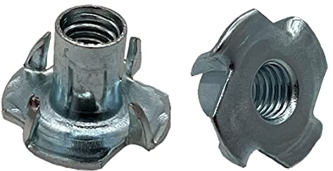 Écrous à frapper pour bois avec 4 pointes - M4 x 8 - 20 pièces - Écrous à enfoncer avec filetage intérieur métrique - Écrous à enfoncer en acier inoxydable pour bois, plastique - galvanisés