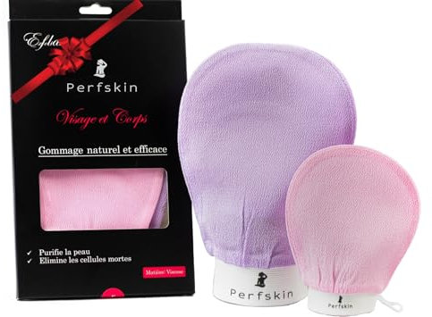 2 Gants Exfoliant Corps et Visage – Gant de Gommage Kessa Hammam – Élimine les Cellules Mortes – Peau Douce – Réutilisable – Pour Femme & Homme – Exfoliant Naturel Sans Produits Chimiques