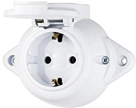 Presa a incasso Vintage Rotonda Retro 1-vano Bianca IP44 con copertura (Presa 1-vano IP44 Bianca)