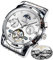 OLEVS Herrenuhren Automatik Mechanische Silber Armbanduhr mit Skelettiertem Tourbillon Kalender Wasserdicht Leuchtende Klassische Luxus Armbanduhren für Herren