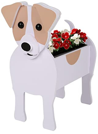 kyaoayo Übertopf mit niedlichem Hund，Haustier Hund Blumentopf， Pflanzen Aufbewahrungsbehälter In Tierform ，Für Indoor Outdoor Garten Dekorationen (Jack Russell)