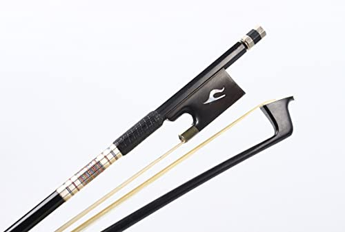 Advanced 4/4 Violin Bow Carbon Fiber Stick Ebony Frog Natural AAA Grade Mongolian Horsehair Bow Hair Violin Bow Strong & Well Balanced for Violinists & Fiddlers of All Skill Levels (bow-108)