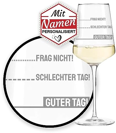 LEONARDO Puccini Weißweinglas mit Gravur, personalisierbar mit Namen, Weinglas graviert 560 ml, Geschenk Geburtstag & Weihnachten für Frau, Freundin, beste Freundin, Kollegin, Chefin