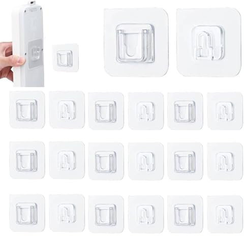 SEMINISMAR Crochets Adhésifs Transparents Double Face, Muraux Auto-adhésifs, Robustes Sans Couture, Réutilisables (10)