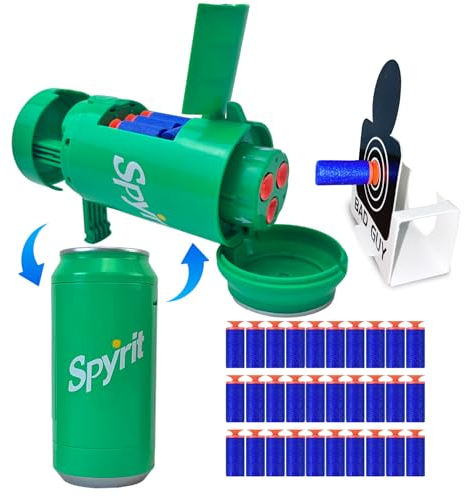 Transformierende Getränkedose Spielzeugpistole - Schießt weiche Schaumpfeile, wird mit Schießzielen geliefert, Jungen und Mädchen, geeignet für drinnen und draußen.