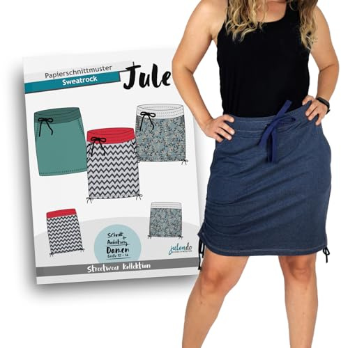 JULENDO Schnittmuster Sweatrock Jule | Papierschnittmuster für Damen mit Nähanleitung (Gr. 32 bis 54)
