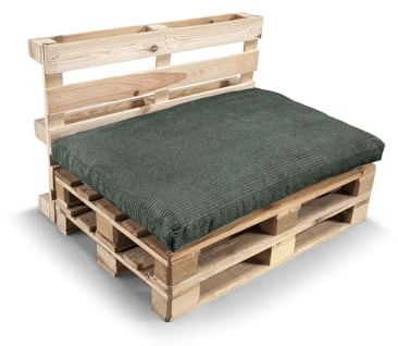 Gutekissen® Palettenkissen, Gartensofakissen, Sitzkissen, Rückenkissen, gefüllt mit Pulirethangranulateinlage, viele Farben und Größen PWL (Sitzkissen 120x80, Grün)