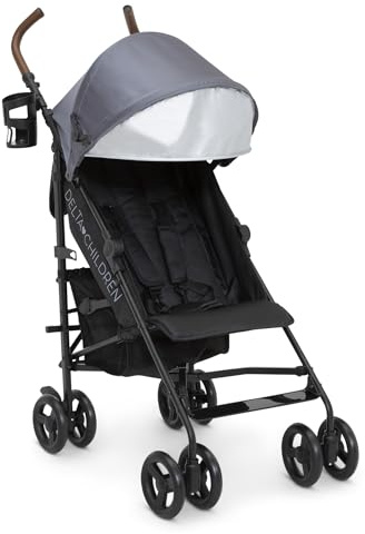 Delta Children 365 Plus Stroller - Lightweight Travel Stroller with Compact Fold, Iron