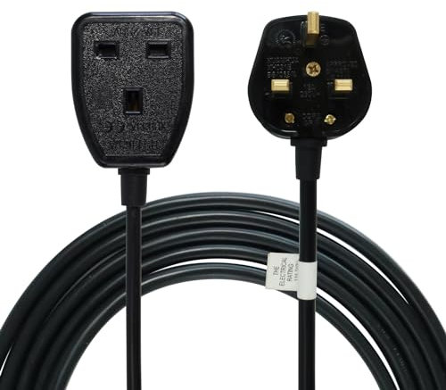 Ultra Explorer 3M Extension Lead, 13A UK Plug Extension Socket, Single Extension Cable Power Strip - Black