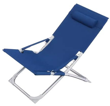 Strandstuhl Klappbar Leicht, Stabile Unterstützung, Einstellbar, Geräumige Sitze, Komfortabel, Sonnenliege, für Garten, Strand, Schwimmbad, Terrasse (Color : B)
