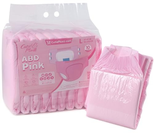 CutiePlusU Vuxenblöjor Blöjor mot Läckage för Natten | 10 st Engångsinkontinensbyxor | Diskreta med Hög Absorptionsförmåga - Rosa（L 95-120CM)