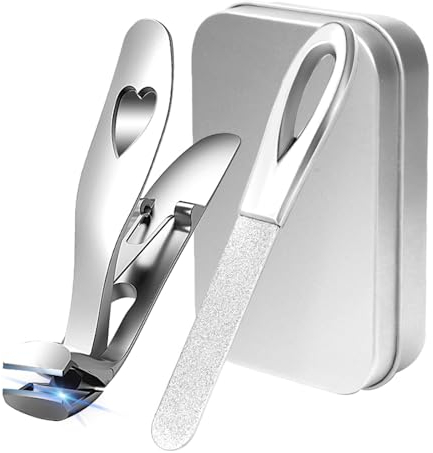 ADERTOS Winkelkopf Nagelknipser Groß Nagelzwicker für Fußnägel Nagelschere Fussnägel Winkelkopf Nagelschneider mit Abgewinkeltem Kopf Fingernagel Knipser Zehennagelknipser mit Nagelfeile für Senioren