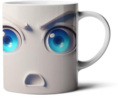 Hustling Sharks® Tasse mit Motiv - Smiley Gesichter - 330ml Spülmaschinenfest, Keramik - weiß, Tasse mit Smiley Gesicht, Tasse Büro, Motiv mit Smiley, verschiedene Smileys (Smiley Gesicht#3)