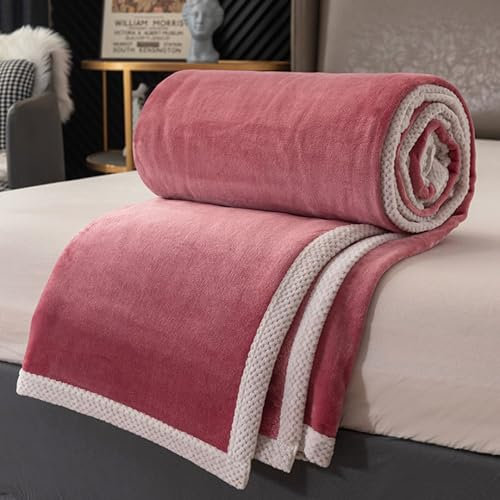 XIEMINLE Warmer Sofaüberwurf, große Fleecedecke für alle Jahreszeiten, flauschige Samtdecke, Bettüberwurf für Sofa/Couch/Schlafzimmer, Zubehör, weiche Flanelldecke (150 x 200 cm, Rot)