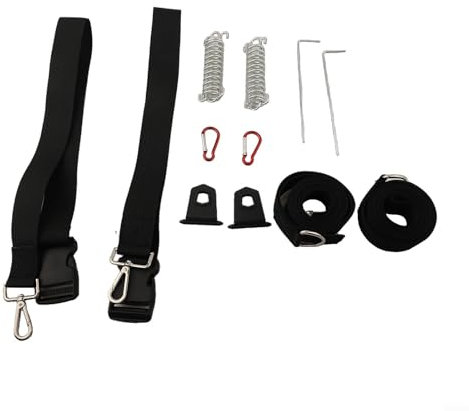 Besttoolifes Awning Tie Down Kit Storm Straps - Storm Straps For Caravan Awnings for MOTORHOME Awning Straps For Awnings Up To 7.5M, Caravan Awning Storm Straps Kit With Springs & Anchors