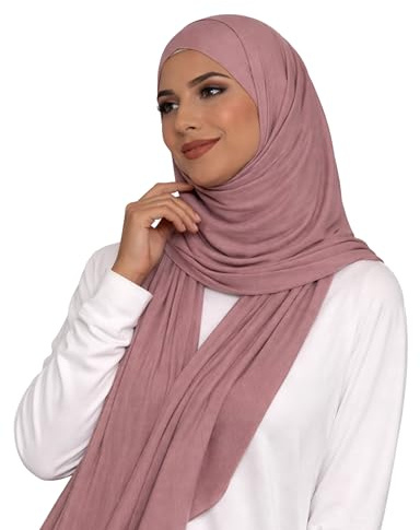 HENKi 100% Baumwolle Cotton Hijab Jersey Kopftuch Frauen Premium (Alt Pink #08)