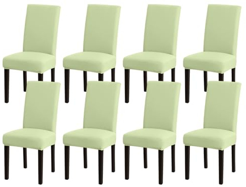 mafudoxi Stuhlhussen 8er Set, Stretch Abnehmbare Waschbar Stuhlbezug, Stretch Stuhlhusse mit Gummiband, für Hotel, Bankett, Restaurant, Haus, Party, Hochzeit(Grün, 8Stück)